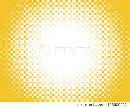 Radial halftone dot frame background - yellow 138600932