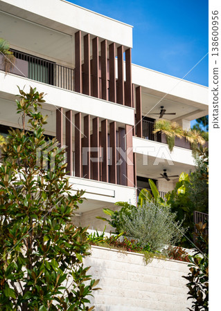 Building exterior with plants on the facade Building exterior with plants on the facade 138600956