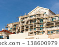 Construction site of a luxury gated community on the seashore 138600979