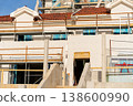 Construction site of a luxury gated community on the seashore 138600990