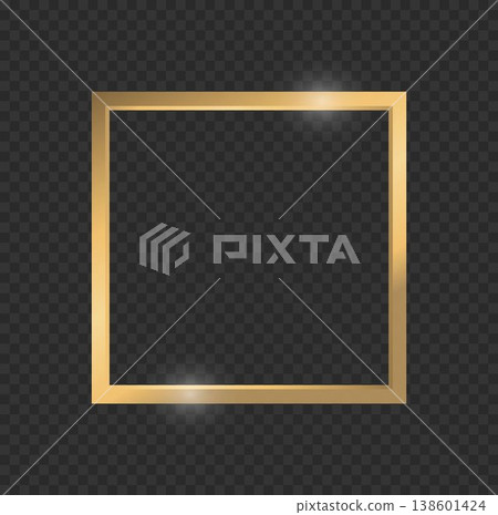 Golden Square Frame with Reflection Golden Square Frame with Reflection 138601424