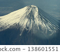 Snow-capped Mt. Fuji seen from an airplane 138601551