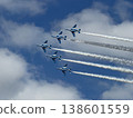 Blue Impulse flying in the blue sky 138601559