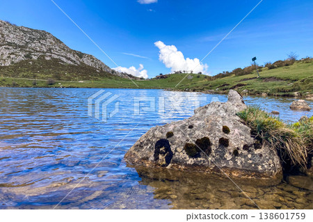 The picturesque Covadonga Lakes nestled in the Picos de Europa mountains, Asturias, Spain, offer breathtaking natural beauty and tranquility The picturesque Covadonga Lakes nestled in the Picos de Europa mountains, Asturias, Spain, offer breathtaking natural beauty and tranquility 138601759