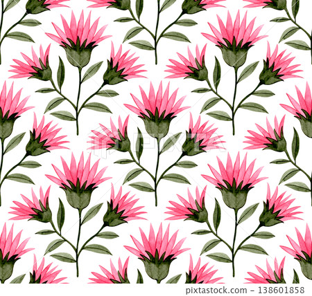 Seamless floral pattern. watercolor geometric print Seamless floral pattern. watercolor geometric print 138601858