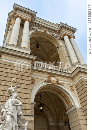 The Odesa Opera and Ballet Theatre, an architectural masterpiece built by Fellner and Helmer in neo-baroque style, stands as a cultural gem in Odesa, Ukraine The Odesa Opera and Ballet Theatre, an architectural masterpiece built by Fellner and Helmer in neo-baroque style, stands as a cultural gem in Odesa, Ukraine 138602143
