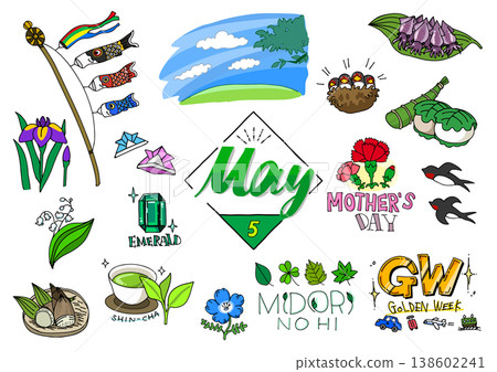 五月手繪插圖 五月手繪插圖 138602241