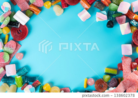 Colorful assortment of candies 138602378