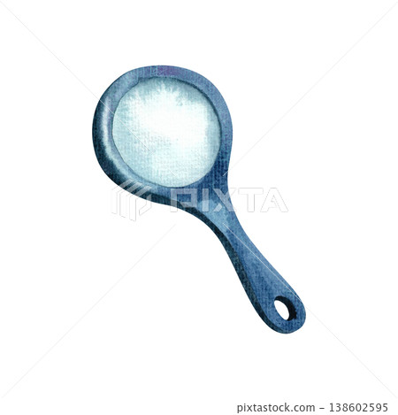 Magnifying glass watercolor illustration isolated. Hand drawn research equipment for scientific research and detective work in a simple, colorful style for stickers, scrapbooking, and booklets. Magnifying glass watercolor illustration isolated. Hand drawn research equipment for scientific research and detective work in a simple, colorful style for stickers, scrapbooking, and booklets. 138602595