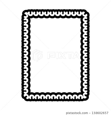 Decorative rope braid border frame vector illustration collection minimal black braided edge rectangle rounded frame for label card design 138602657