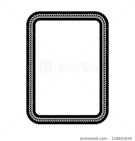 Decorative rope braid border frame vector illustration collection minimal black braided edge rectangle rounded frame for label card design Decorative rope braid border frame vector illustration collection minimal black braided edge rectangle rounded frame for label card design 138602659