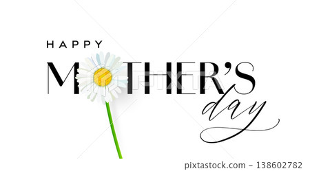 Happy Mother's Day text, Mother Day card with flower Happy Mother's Day text, Mother Day card with flower 138602782