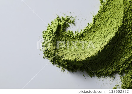 Pile of green matcha powder macro texture Pile of green matcha powder macro texture 138602822