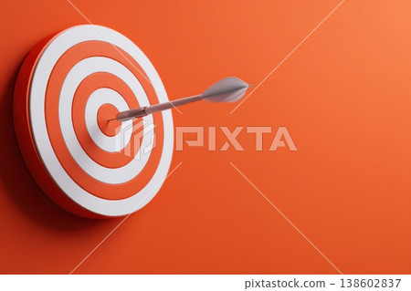 Orange target board with dart bullseye concept Orange target board with dart bullseye concept 138602837