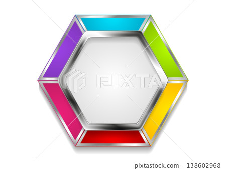 Abstract glossy colorful and metallic hexagon background Abstract glossy colorful and metallic hexagon background 138602968