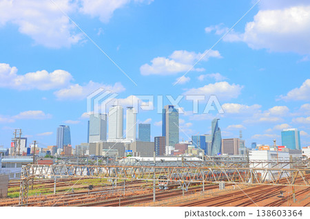 愛知縣名古屋市名古屋站週邊摩天大樓的景色 138603364