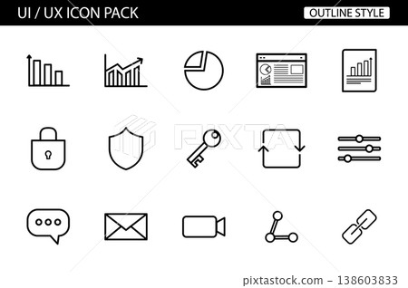 Modern UI UX icons for business and technology designs 138603833