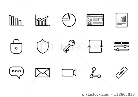 Modern UI UX icons for business and technology designs Modern UI UX icons for business and technology designs 138603836