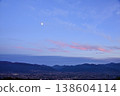 The Kofu Basin and the moon as dusk approaches. 138604114