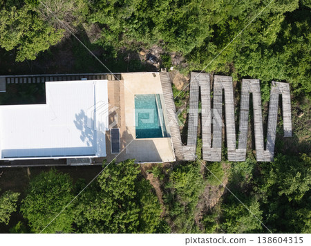 Tropical house roof with pool Tropical house roof with pool 138604315