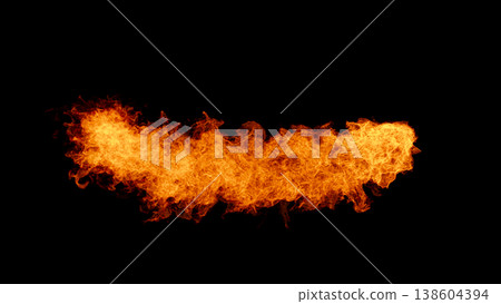 A crescent-shaped slash of flames [Angle 3] 138604394