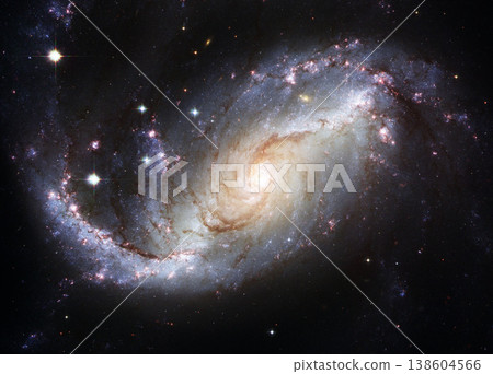 Star, galaxy or nebula in the universe on dark background in the natural milky way solar system for astronomy. Light, space and infinity of the night sky in the cosmos for fantasy or wallpaper 138604566