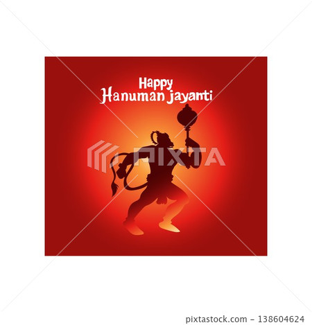 happy hanuman jayanti hanuman jayanti Lord Hanuman Silhouette for Hanuman Jayanti Celebration  138604624
