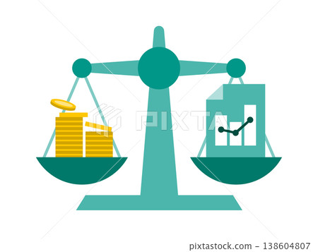 An illustration showing how to balance budget and cash flow; an illustration of financial management and income/expense planning. 138604807