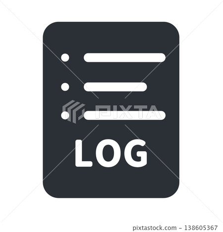 Simple flat file icon representing a log (vector material) 138605367