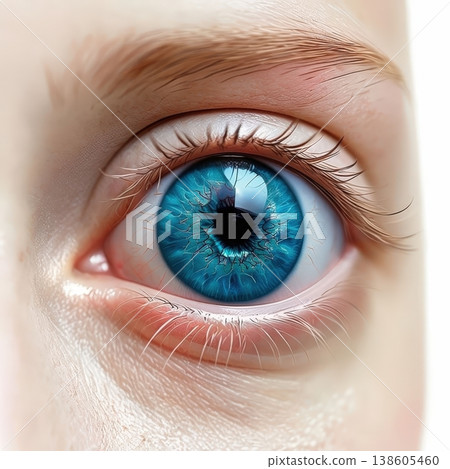 an AI Image Generator, Vivid Blue Human Eye Macro Detail 138605460