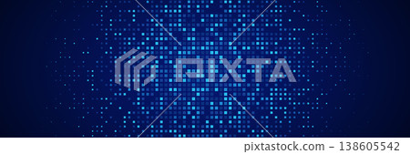 Abstract blue tech pixel background. Finance grid. Digital frame. Glowing purple squares on dark background. Business bg. Blue mosaic. Futuristic, tech-style template. Vector Illustration Abstract blue tech pixel background. Finance grid. Digital frame. Glowing purple squares on dark background. Business bg. Blue mosaic. Futuristic, tech-style template. Vector Illustration 138605542