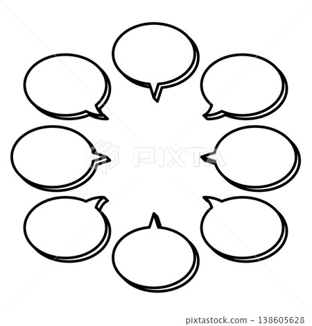 A set of oval-shaped speech bubbles that give a friendly and gentle impression. A set of oval-shaped speech bubbles that give a friendly and gentle impression. 138605628