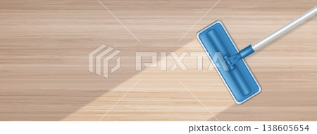 Realistic mop cleaning wooden floor surface Realistic mop cleaning wooden floor surface 138605654