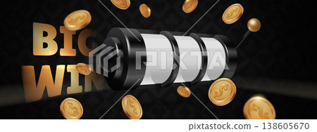 Casino background with gold coins, slot mashine Casino background with gold coins, slot mashine 138605670