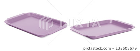 Empty plastic lunch tray isolated on background 138605679