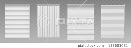Realistic 3d window blinds isolated on background Realistic 3d window blinds isolated on background 138605681