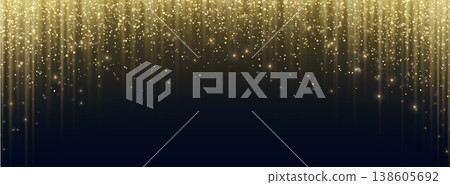 Glittering golden rain, shining sparkles bg 138605692