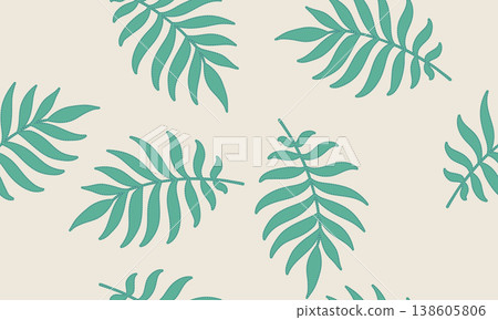 Seamless pattern background with leaves in summer colors Seamless pattern background with leaves in summer colors 138605806