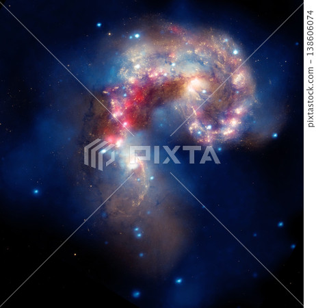 Cosmos, space and stars in universe on dark background with light, pattern and color glow solar system. Galaxy, infinity and planets in milky way with nebula shine, night sky and nature in aerospace. 138606074