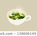 Spinach and egg soup 138606149