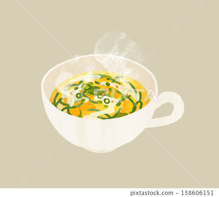 Mekabu and egg soup 138606151