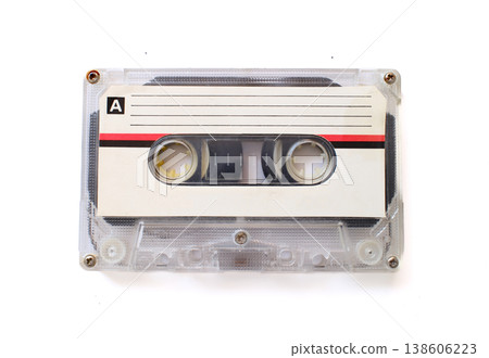 Vintage audio cassette isolated on white background Vintage audio cassette isolated on white background 138606223