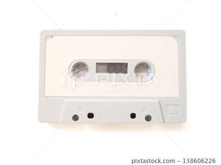 White vintage audio tape isolated on white background White vintage audio tape isolated on white background 138606226