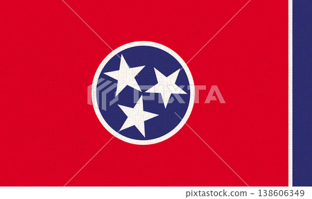 Flag of Tennessee state on fabric surface. Tennessee state flag 138606349
