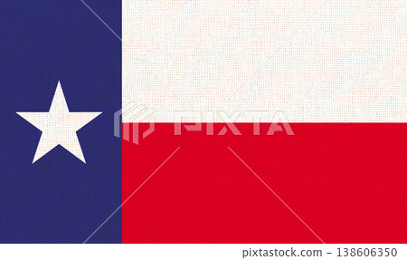 Flag of Texas on fabric surface. Texas state flag 138606350