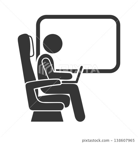 高速列車上工作人員的剪影圖標 138607965