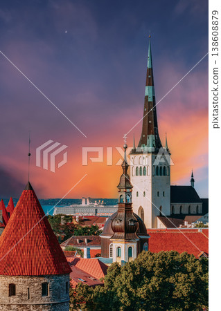 St. Olaf's Church and Medieval Walls in Tallinn St. Olaf's Church and Medieval Walls in Tallinn 138608879