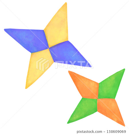 用摺紙製作的手裡劍插圖 138609069