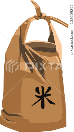 illustration of rice bag illustration of rice bag 138609292