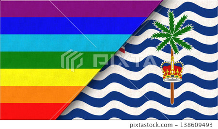 Flags of LGBT and British Indian Ocean Territory. LGBT and British Indian Ocean Flags of LGBT and British Indian Ocean Territory. LGBT and British Indian Ocean 138609493